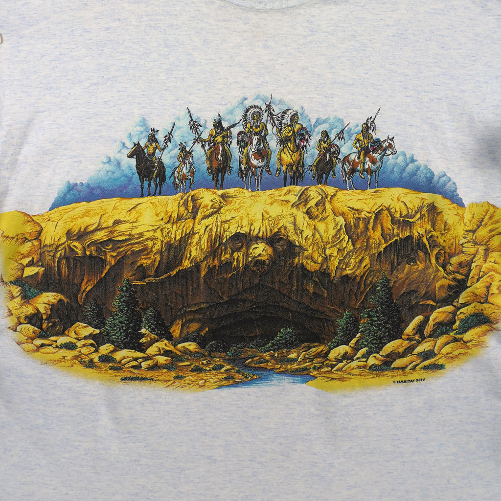 Vintage (Calcru) - Native American Indians Habitat T-Shirt 1990s XX-Large Vintage Retro