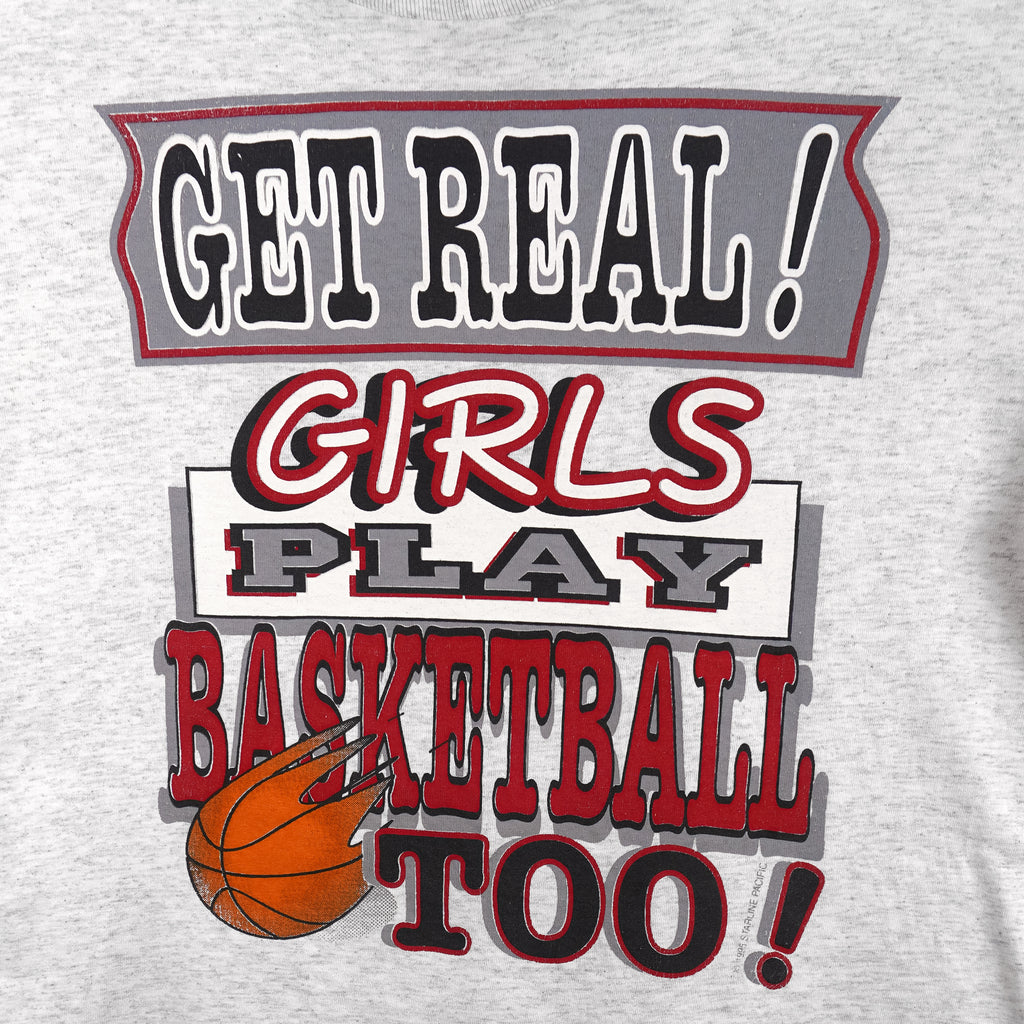 Vintage (Oneta) - Get Real Girls Play Basketball Too T-Shirt 1990s Medium Vintage Retro