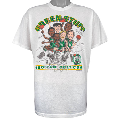 NBA (Salem) - Boston Celtics Green Stuff Caricature T-Shirt 1990s Large