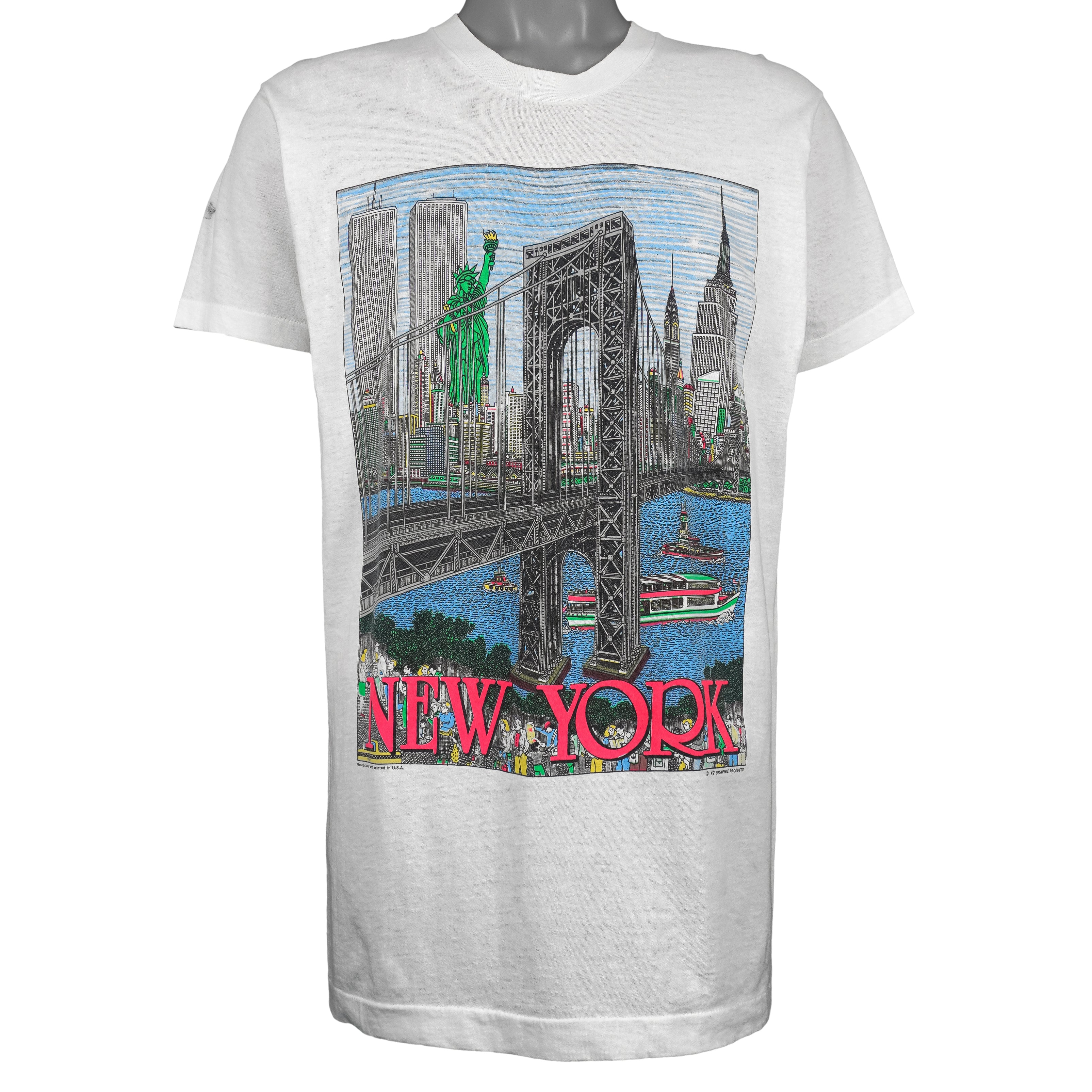 Vintage (Screen Star) - New York City Spell-Out T-Shirt 1990s X-Large Vantage Retro