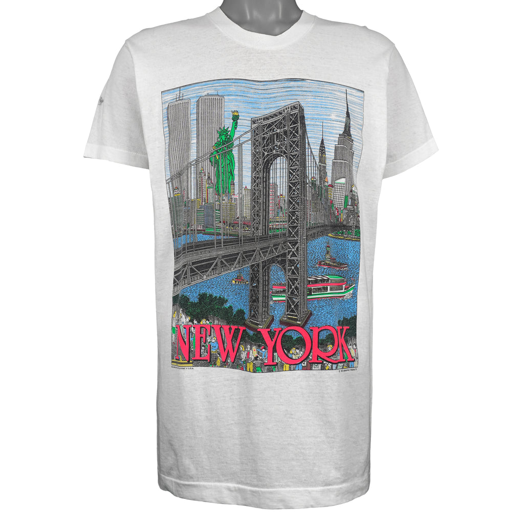Vintage (Screen Star) - New York City Spell-Out T-Shirt 1990s X-Large Vantage Retro