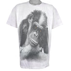 Vintage (The Mountain) - The Chimpanzee Animal Print T-Shirt 1990s Large
