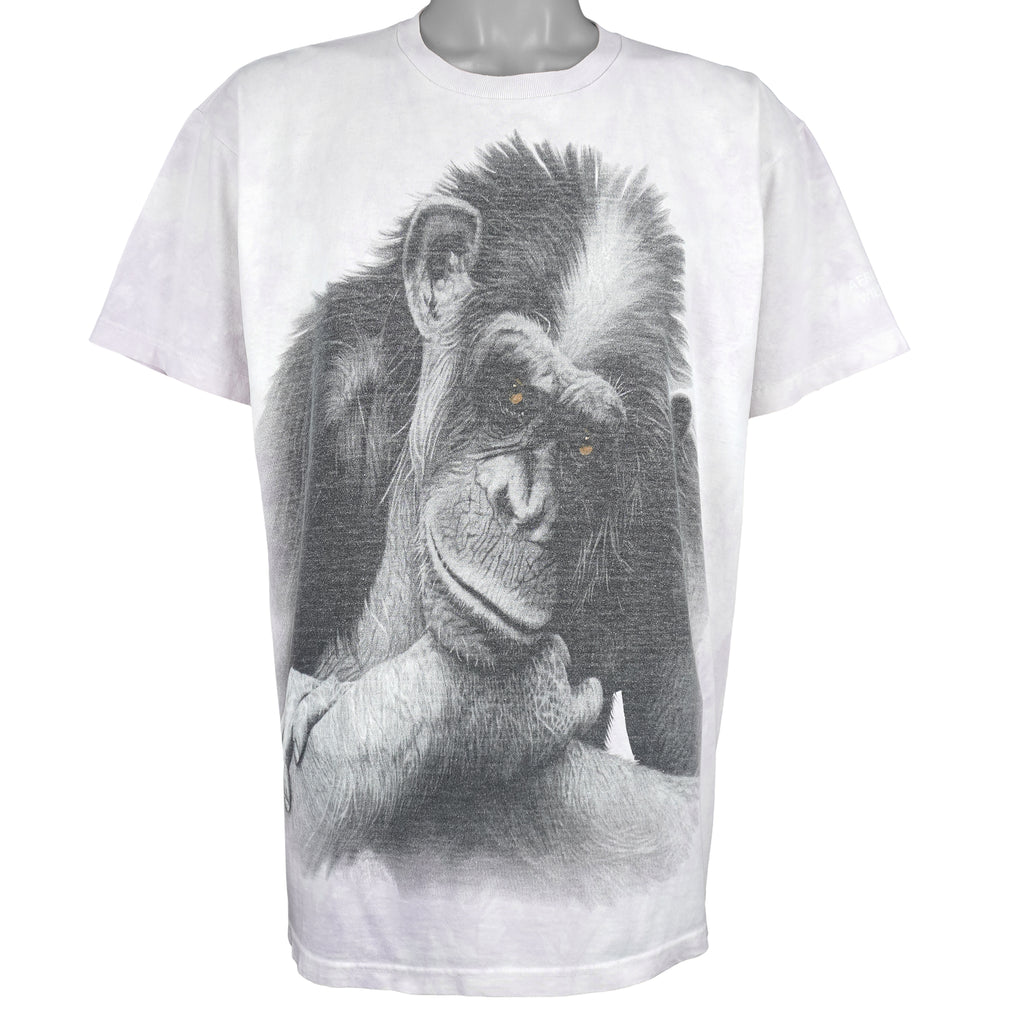 Vintage (The Mountain) - The Chimpanzee Animal Print T-Shirt 1990s Large