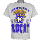 NCAA (Center Cut) - Kentucky Wildcats Big Logo T-Shirt 1990s Large Vintage Retro