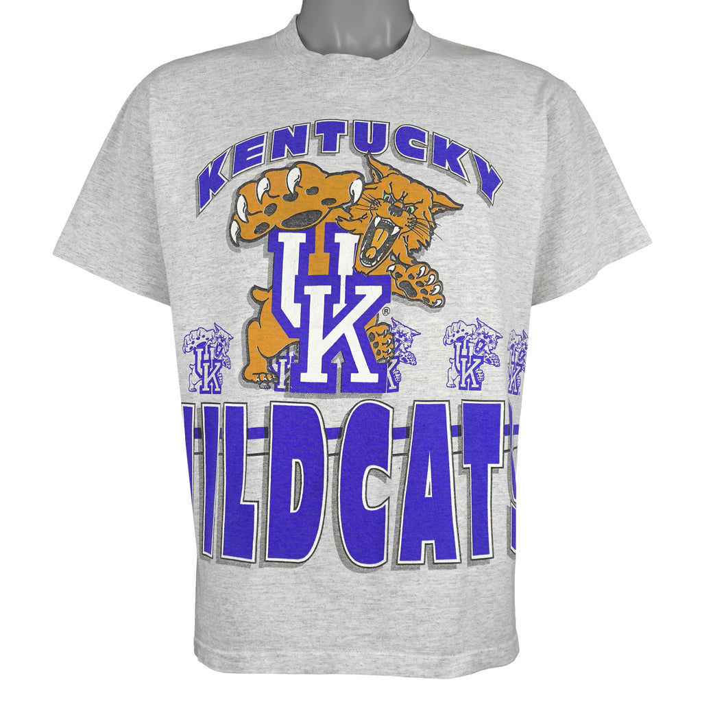 NCAA (Center Cut) - Kentucky Wildcats Big Logo T-Shirt 1990s Large Vintage Retro