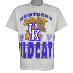 NCAA (Center Cut) - Kentucky Wildcats Big Logo T-Shirt 1990s Large Vintage Retro