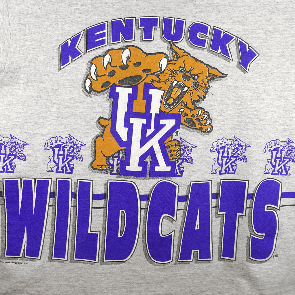 NCAA (Center Cut) - Kentucky Wildcats Big Logo T-Shirt 1990s Large Vintage Retro