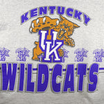 NCAA (Center Cut) - Kentucky Wildcats Big Logo T-Shirt 1990s Large Vintage Retro