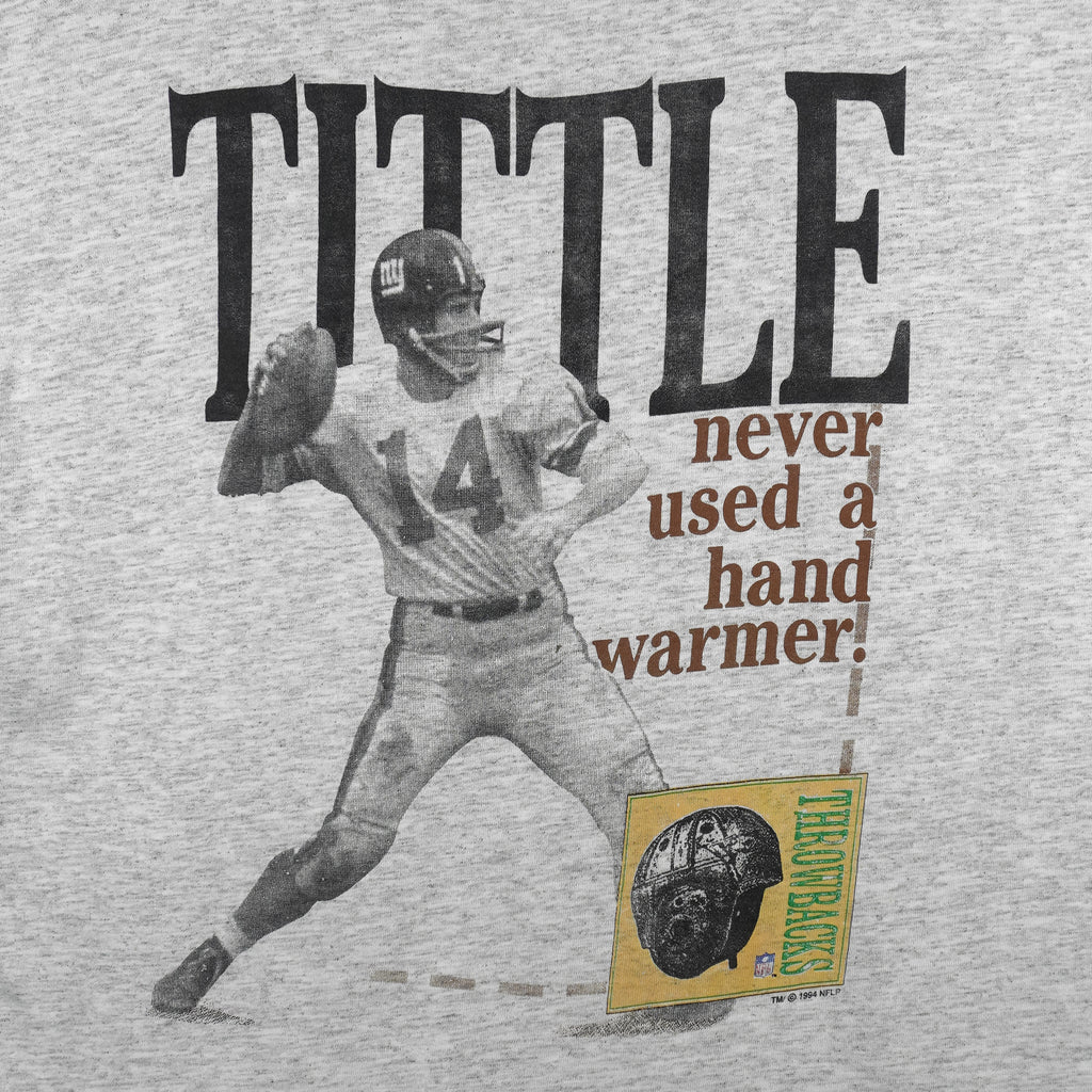 NFL (Salm) - New York Giants, Yelberton Abraham Tittle #14 T-Shirt 1994 Large Vintage Retro Football