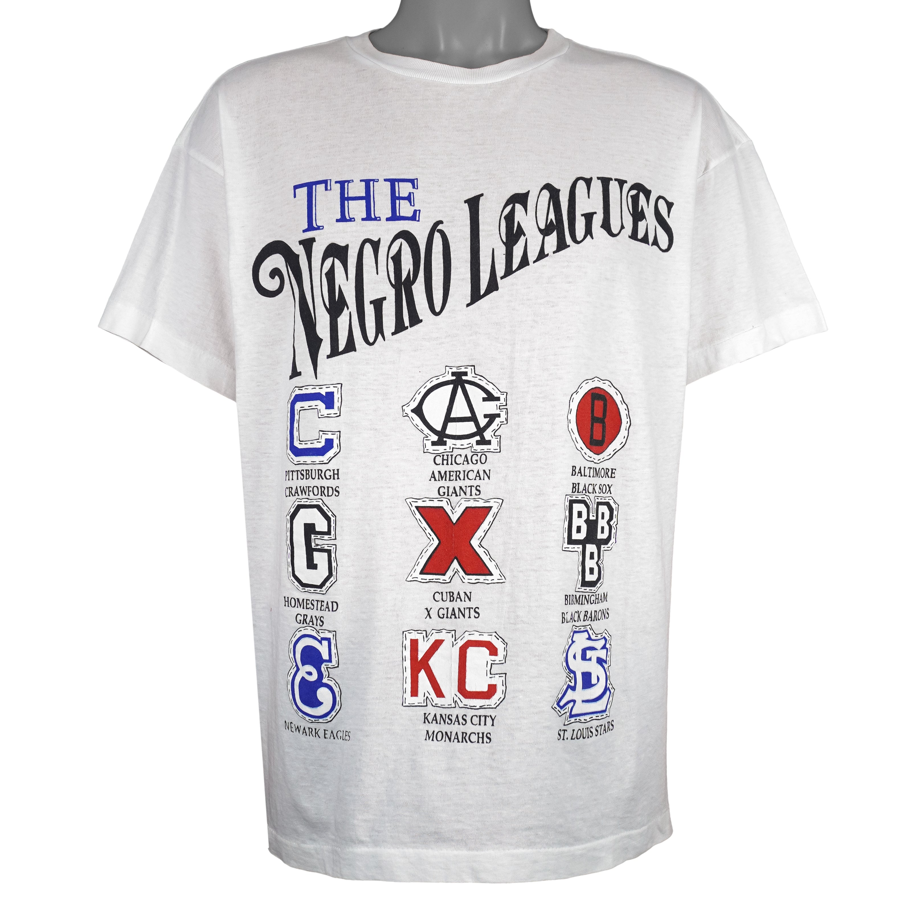 MLB (King) - Negro Leagues Baseball Team Logos T-Shirt 1990s X-Large Vintage Retro Baseball