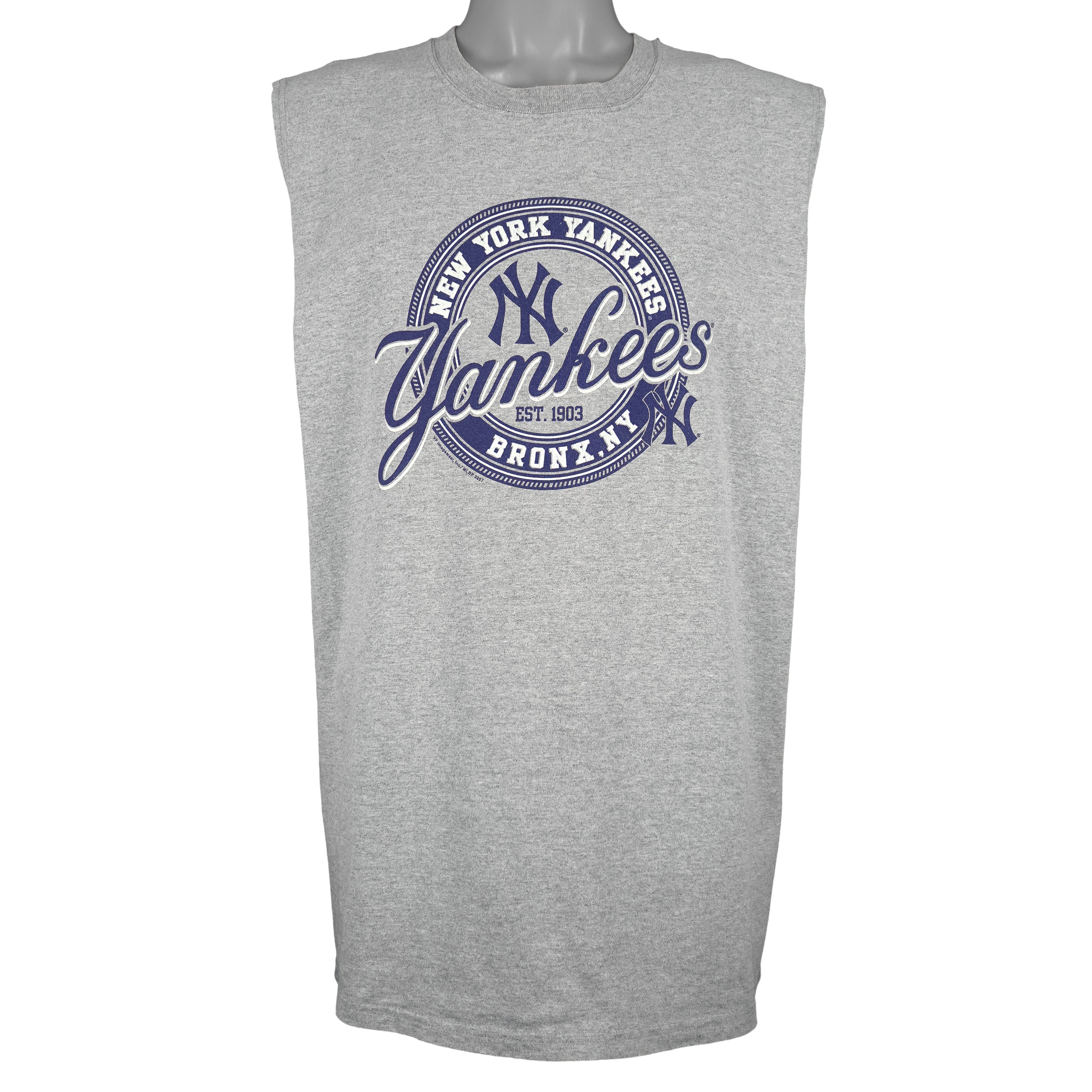 MLB (Lee) - New York Yankees, Bronx, NY Sleeveless Shirt T-Shirt 2007 X-Large Vintage Retro Baseball