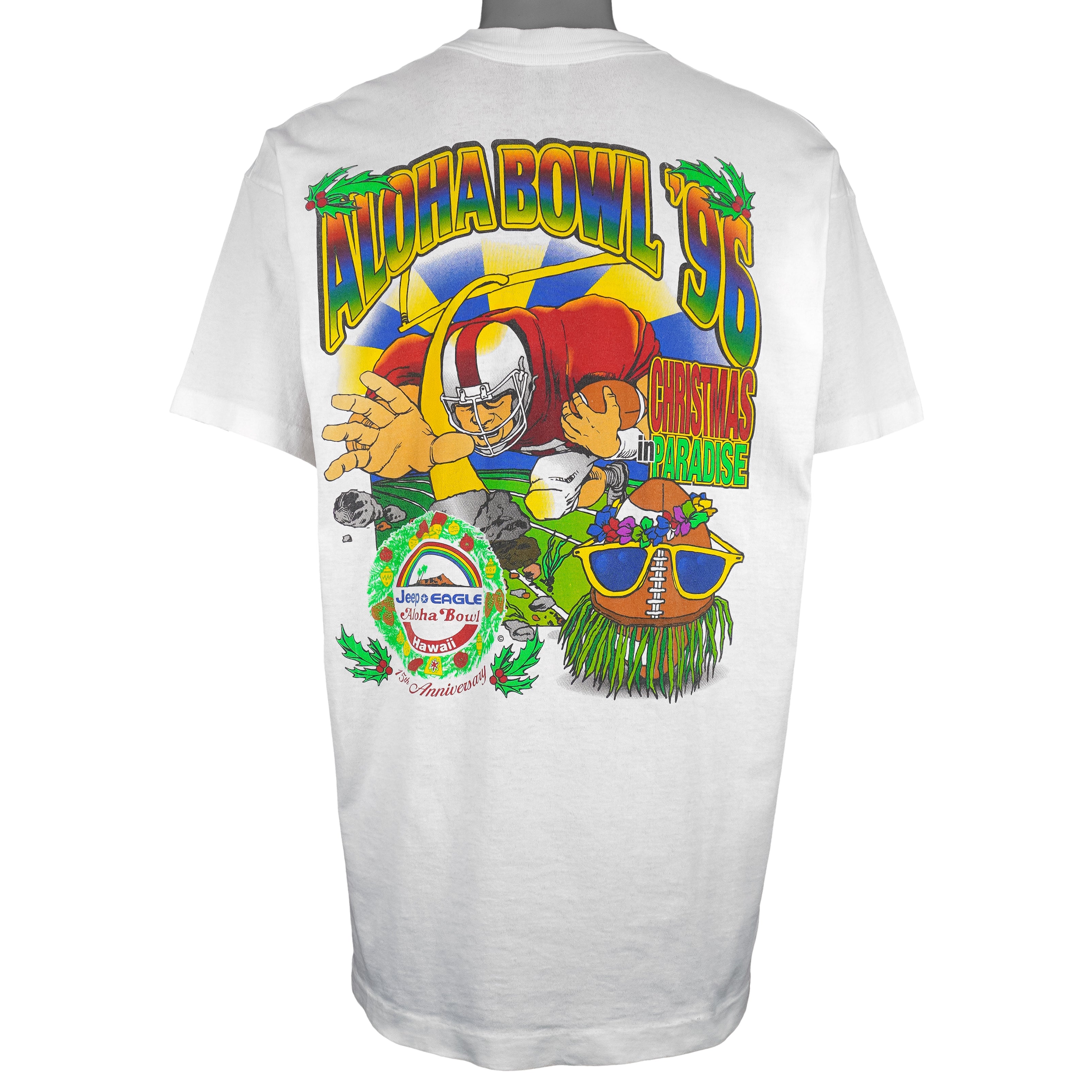 NCAA (Fruit of the loom) - Aloha Bowl Hawaii, 15th Anniversary T-Shirt 1995 XX-Large Vintage Retro