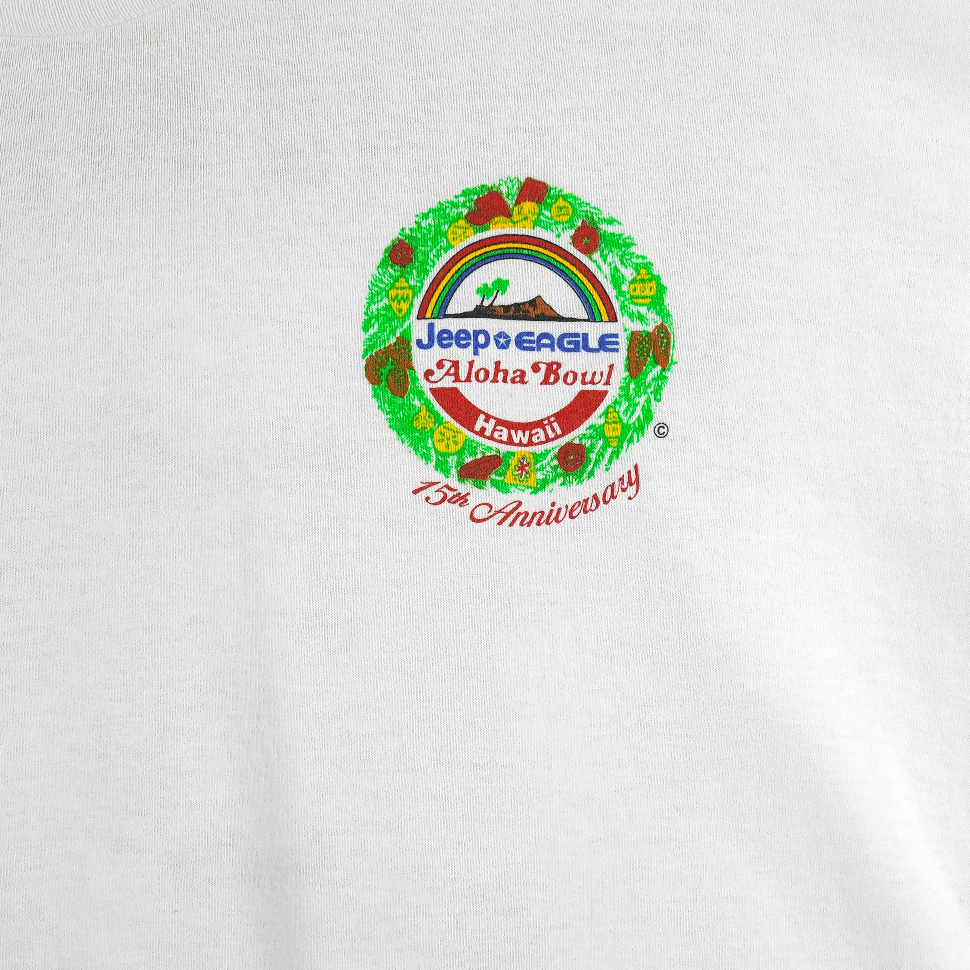 NCAA (Fruit of the loom) - Aloha Bowl Hawaii, 15th Anniversary T-Shirt 1995 XX-Large Vintage Retro