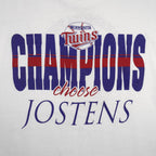 MLB (Jostens) - Minnesota Twins, World Series Champions T-Shirt 1991 X-Large Vintage Retro Baseball