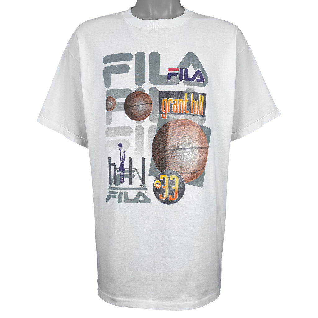 FILA - Grant Hill Basketball #33 T-Shirt 1990s Large Vintage Retro