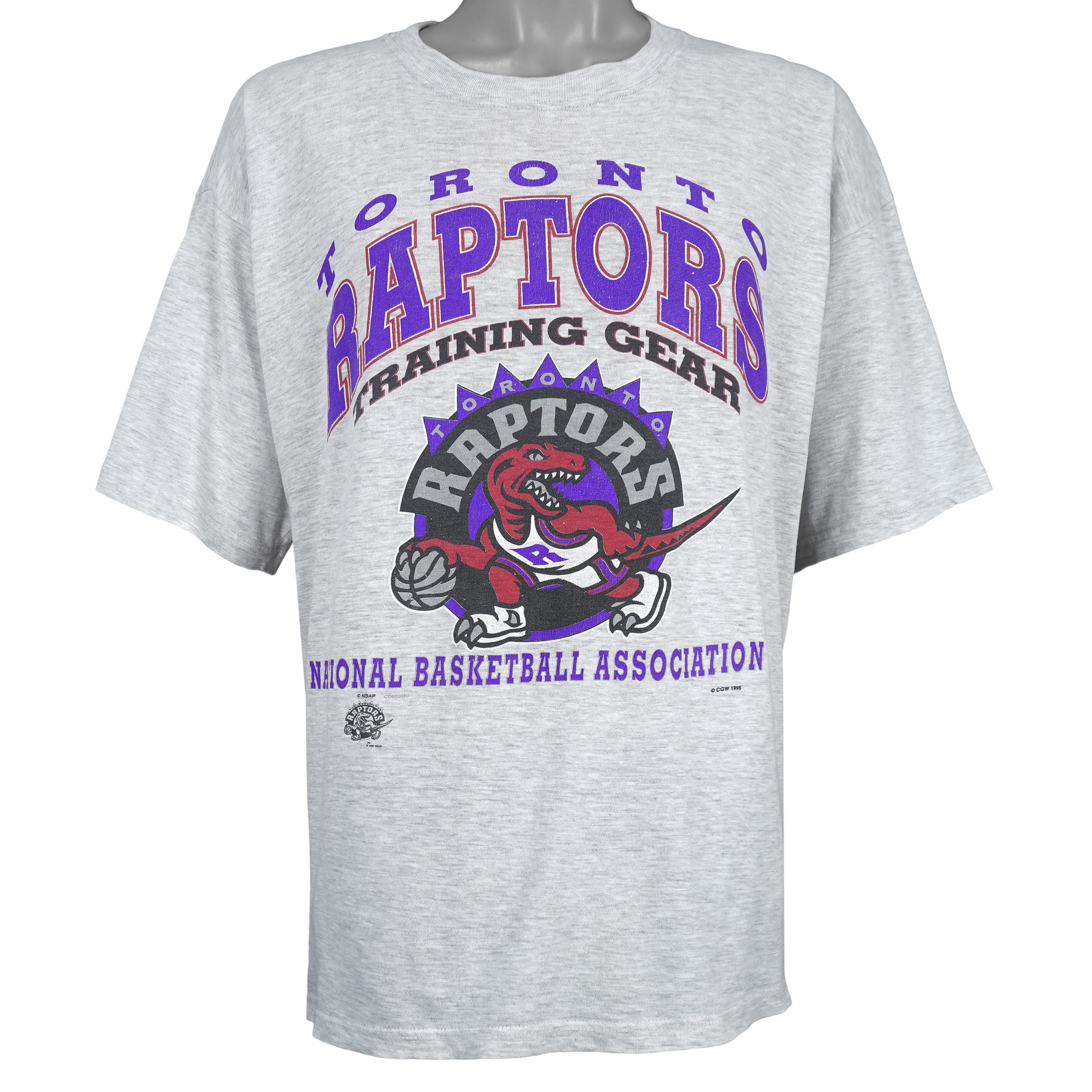 NBA (My Favorite team) - Toronto Raptors Training Gear T-Shirt 1995 Large Vintage Retro Basketball
