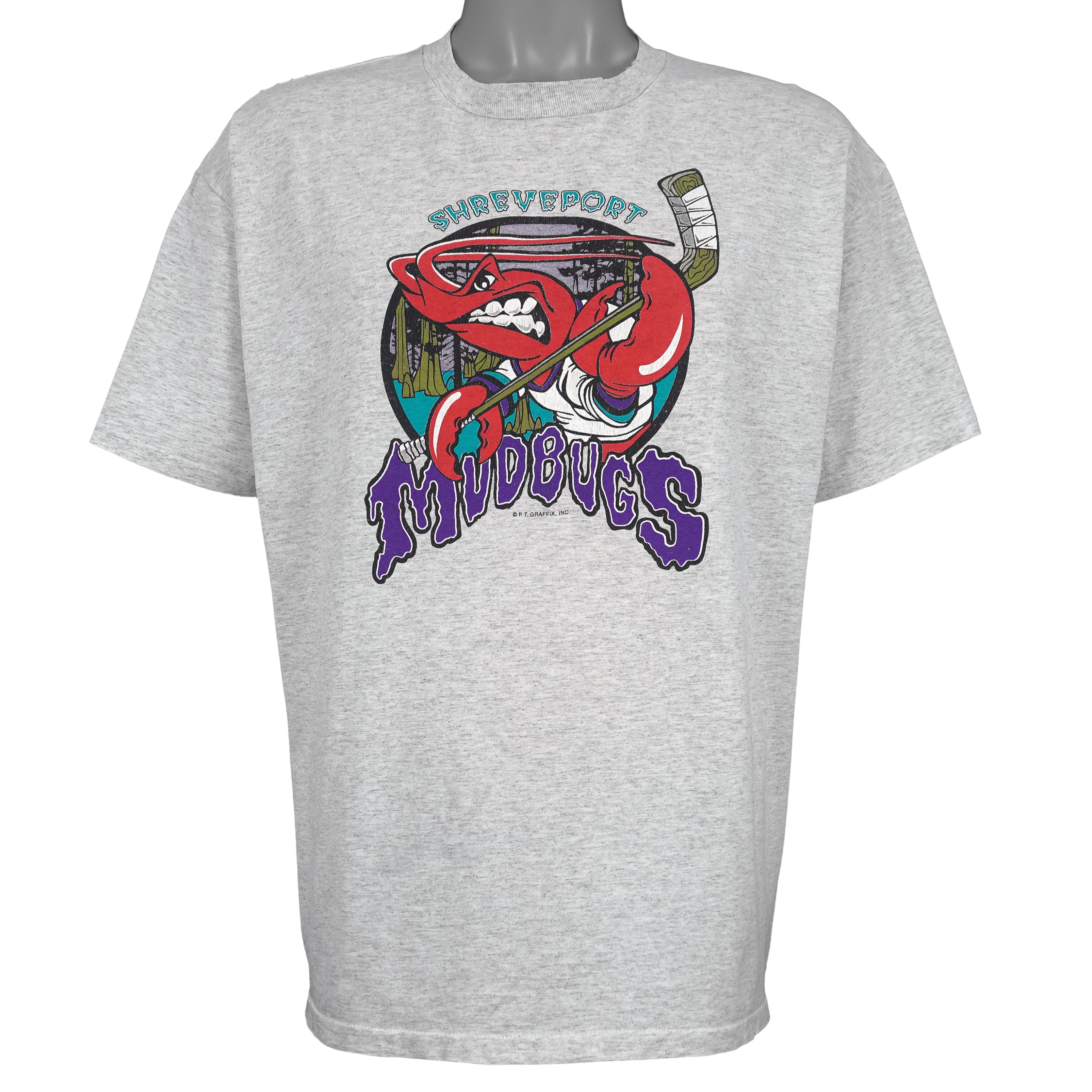 Vintage (Powerpro) - Shreveport Mudbugs Spell-Out T-Shirt 1990s X-Large Vintage Retro Hockey