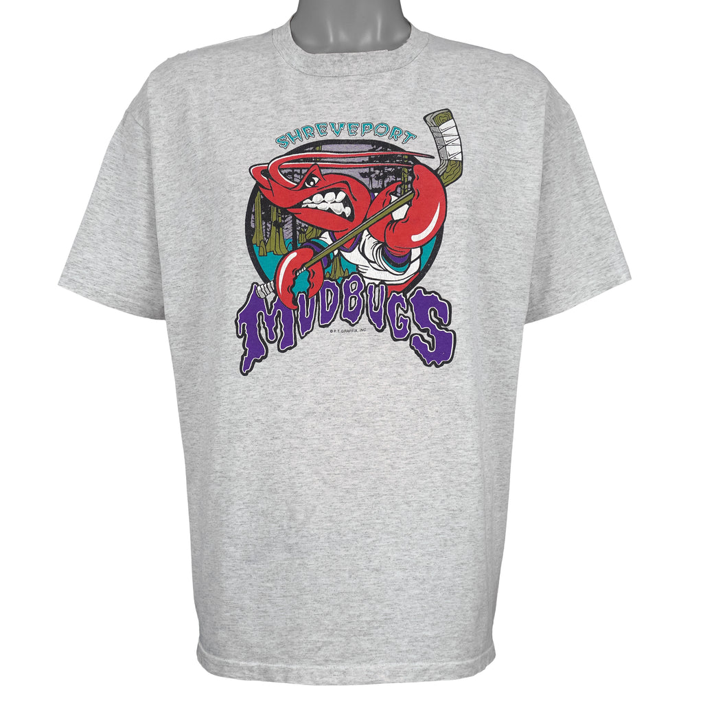 Vintage (Powerpro) - Shreveport Mudbugs Spell-Out T-Shirt 1990s X-Large Vintage Retro Hockey