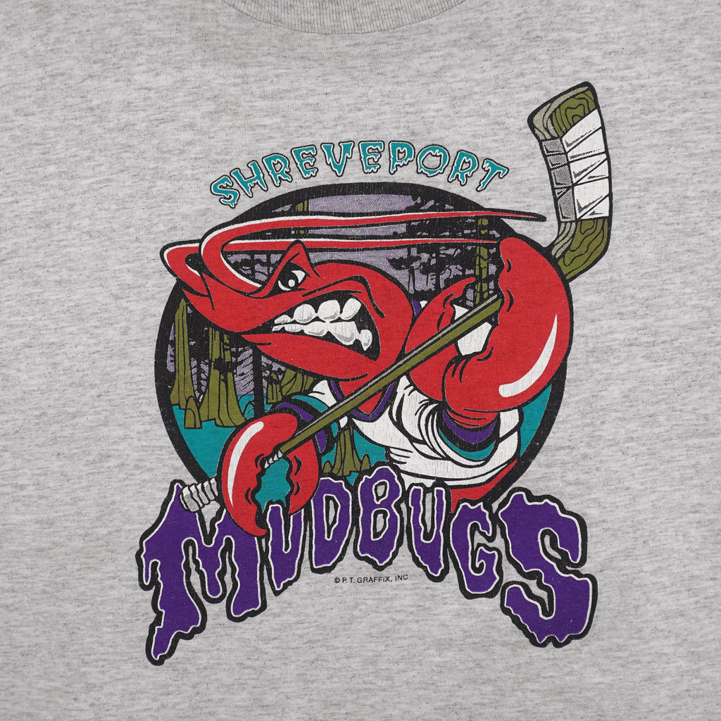 Vintage (Powerpro) - Shreveport Mudbugs Spell-Out T-Shirt 1990s X-Large Vintage Retro Hockey