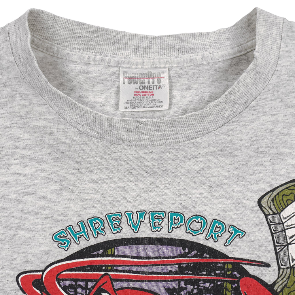 Vintage (Powerpro) - Shreveport Mudbugs Spell-Out T-Shirt 1990s X-Large Vintage Retro Hockey