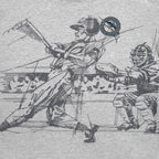 MLB (Majestic) - Florida Marlins, Batter Mid-Swing Sketch T-Shirt 1990s X-Large Vintage Retro Baseball