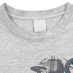 MLB (Majestic) - Florida Marlins, Batter Mid-Swing Sketch T-Shirt 1990s X-Large Vintage Retro Baseball