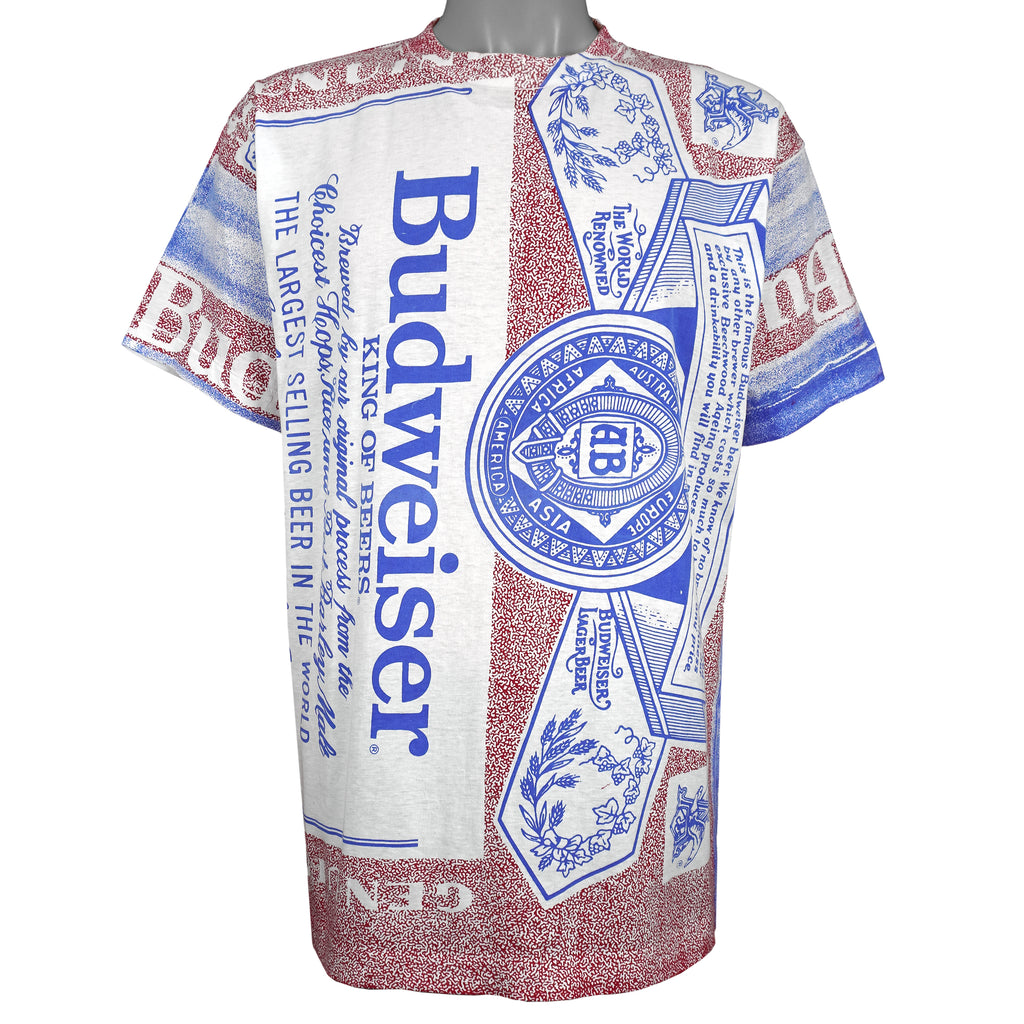 Budweiser (Pro Ace) - Budweiser King of Beers All-Over Print T-Shirt 1990s Large Vintage Retro
