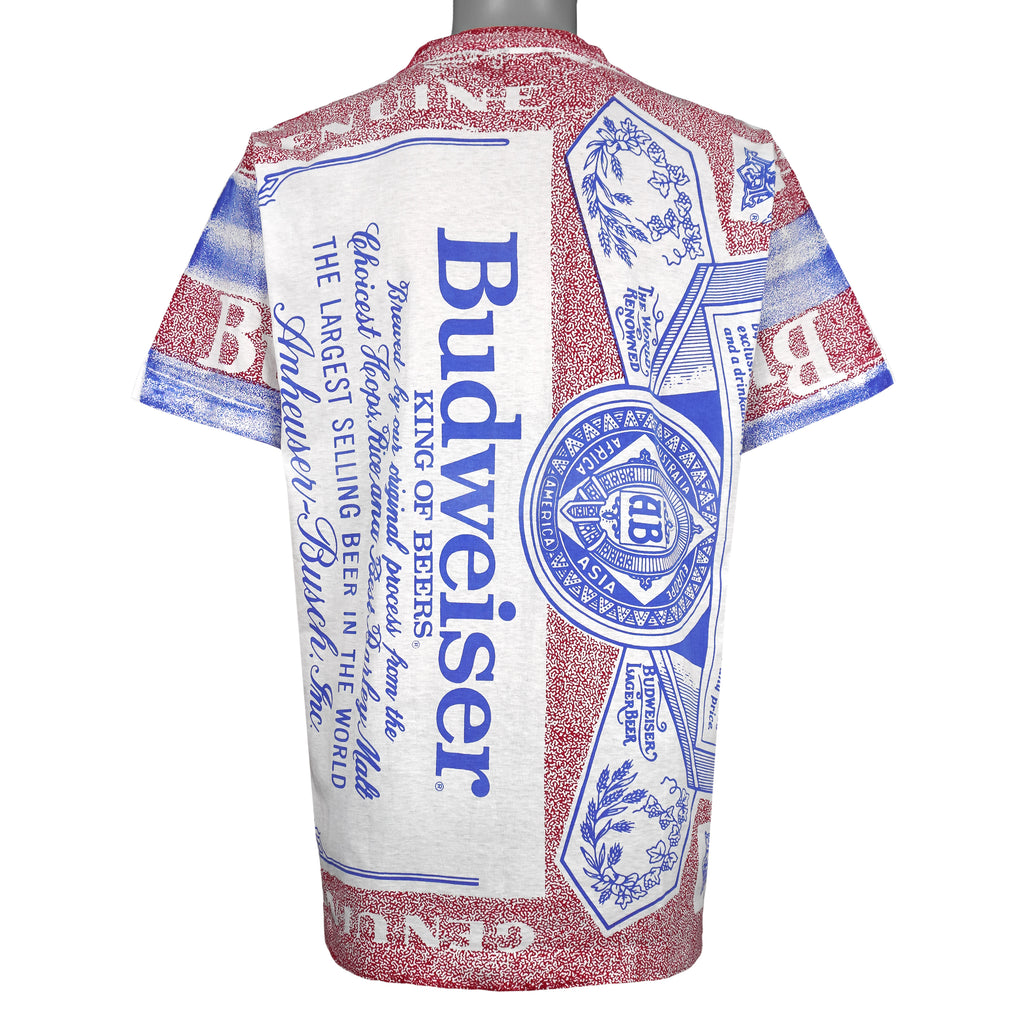 Budweiser (Pro Ace) - Budweiser King of Beers All-Over Print T-Shirt 1990s Large Vintage Retro