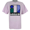 Adidas - Purple Colorway Geometric T-Shirt 1990s Large Vintage Retro