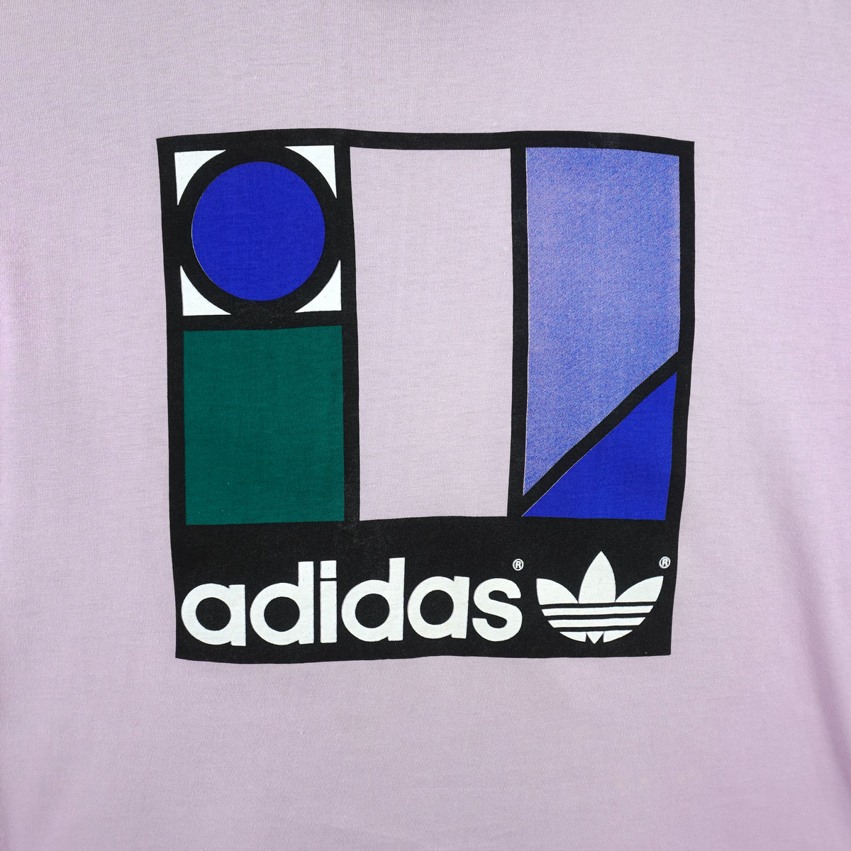 Adidas - Purple Colorway Geometric T-Shirt 1990s Large Vintage Retro
