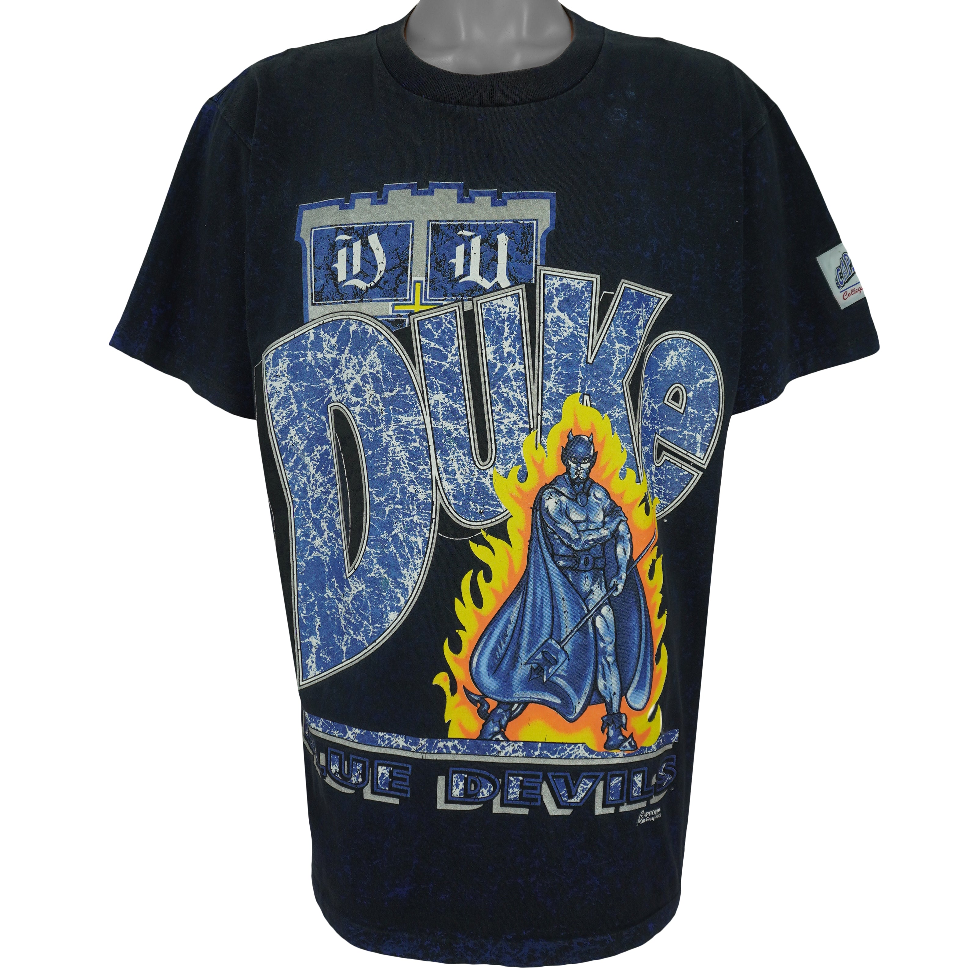 NCAA (Printees) - Duke Blue Devils Big Logo T-Shirt 1990s X-Large Vintage Retro