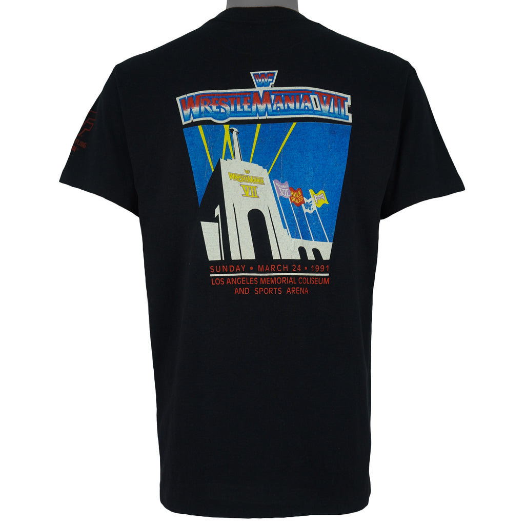 Vintage - WWF WrestleMania VII Big Logo T-Shirt 1991 Large Vintage Retro