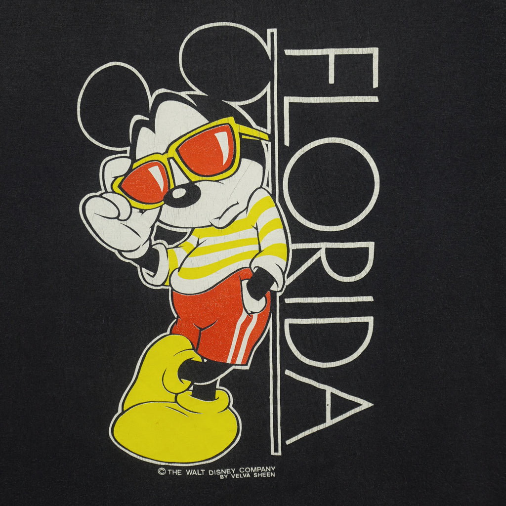 Disney - Mickey Mouse Florida Sleeveless Shirt 1990s Medium Vintage Retro