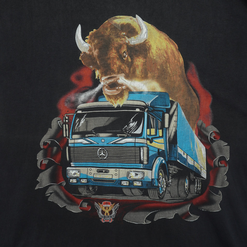 Vintage - Buffalo and Mercedes Benz Truck k T-Shirt 1990s X-Large Vintage Retro