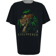 Vintage - World Wildlife Fund Endangered Leopard Animal Print T-Shirt 1990s X-Large Vintage Retro
