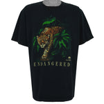 Vintage - World Wildlife Fund Endangered Leopard Animals Print T-Shirt 1990s X-Large