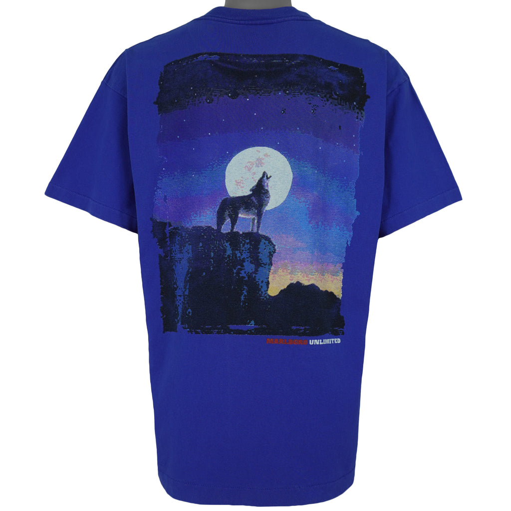 Vintage (Marlboro) - Blue Howling Coyote Unlimited T-Shirt 1990s X-Large Vintage Retro