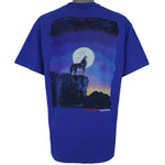 Vintage (Marlboro) - Blue Howling Coyote Unlimited T-Shirt 1990s X-Large