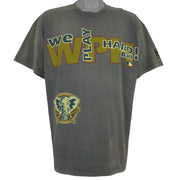 MLB (Genuine) - Oakland Athletics, We Play Hard Ball Spell-Out T-Shirt 1990s X-Large Vintage Retro Baseball