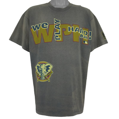 MLB (Genuine) - Oakland Athletics, We Play Hard Ball T-Shirt 1990s X-Large