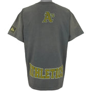 MLB (Genuine) - Oakland Athletics, We Play Hard Ball Spell-Out T-Shirt 1990s X-Large Vintage Retro Baseball