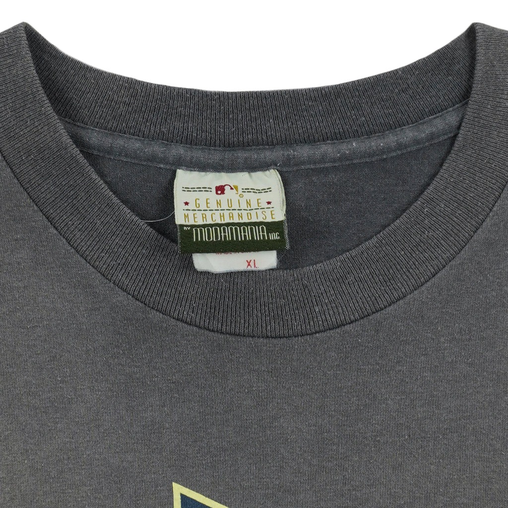 MLB (Genuine) - Oakland Athletics, We Play Hard Ball Spell-Out T-Shirt 1990s X-Large Vintage Retro Baseball