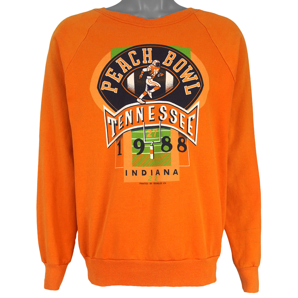 NCAA (Grumbles) - Tennessee Vols Peach Bowl Crew Neck Sweatshirt 1988 Large Vintage Retro