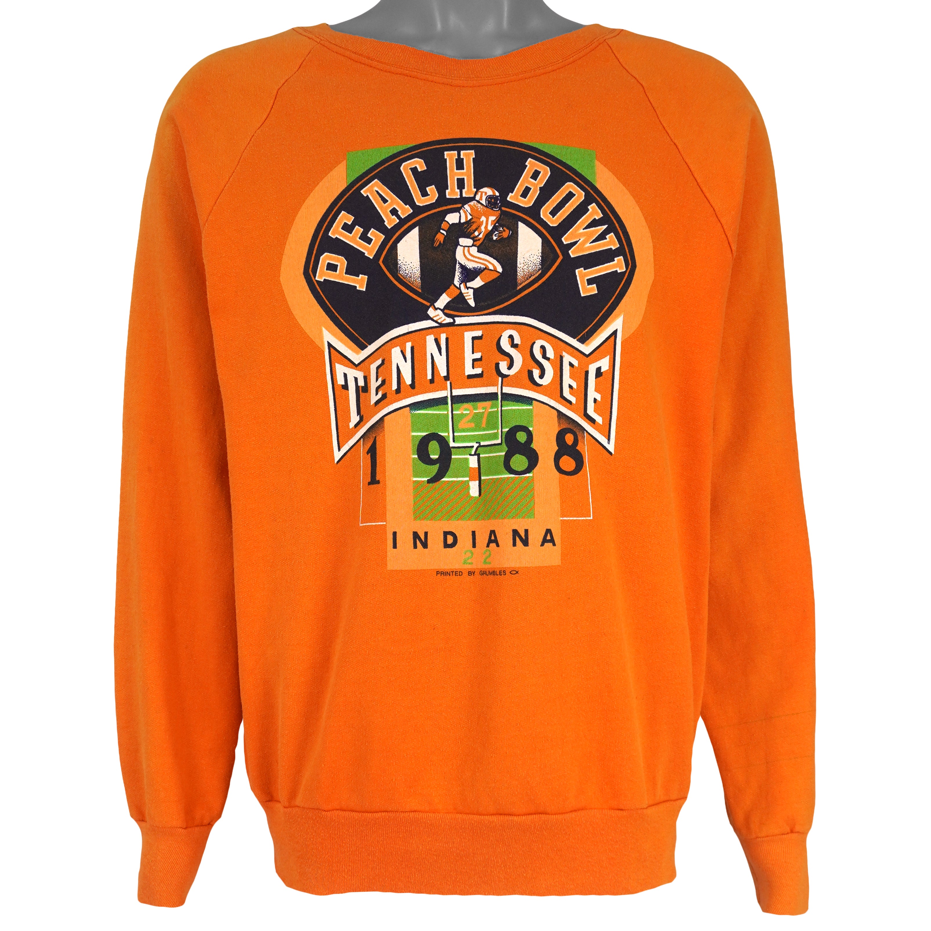 NCAA (Grumbles) - Tennessee Vols Peach Bowl Crew Neck Sweatshirt 1988 Large Vintage Retro