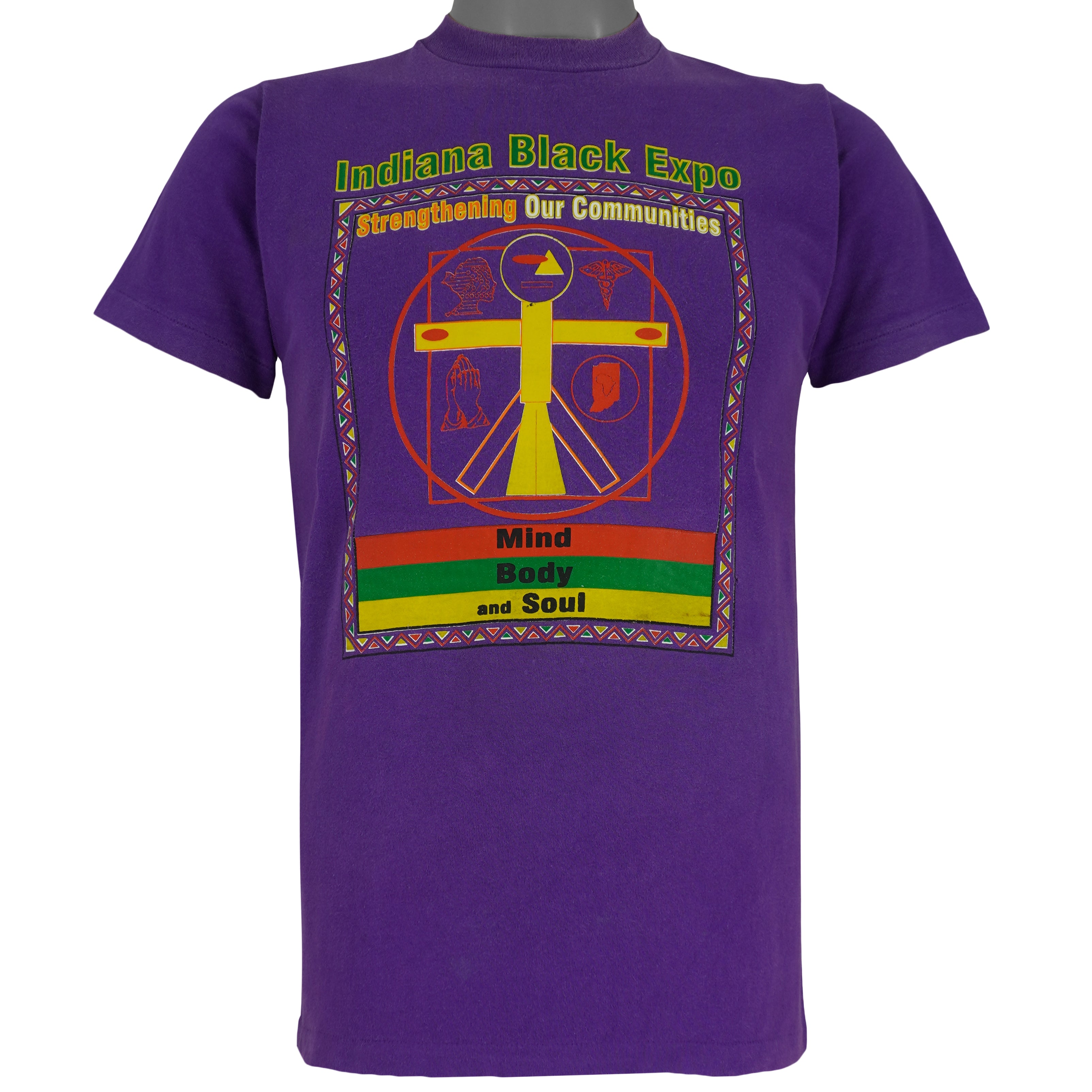 Vintage (Fruit of the loom) - Indiana Black Expo T-Shirt 1990s Small Vintage Retro