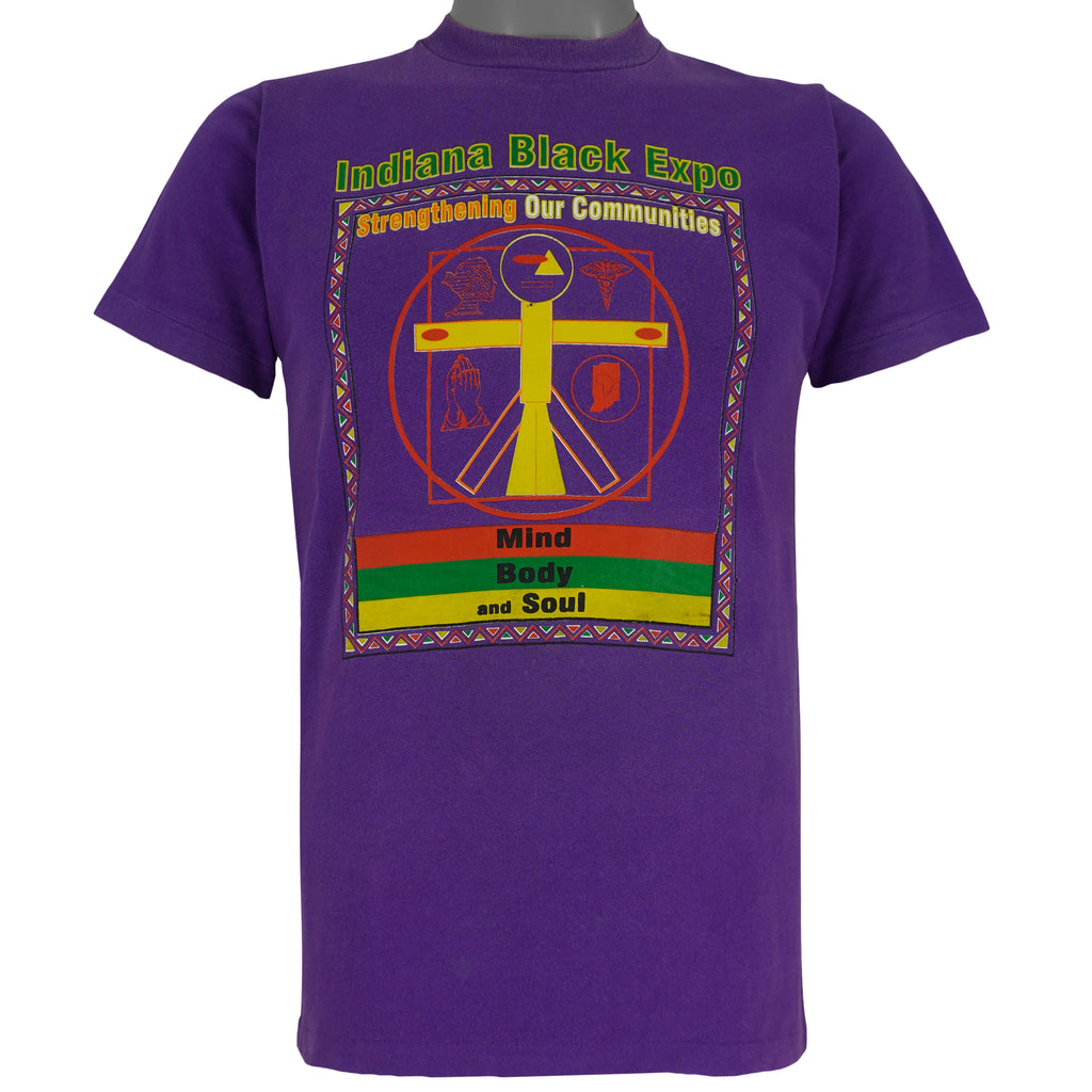 Vintage (Fruit of the loom) - Indiana Black Expo T-Shirt 1990s Small Vintage Retro