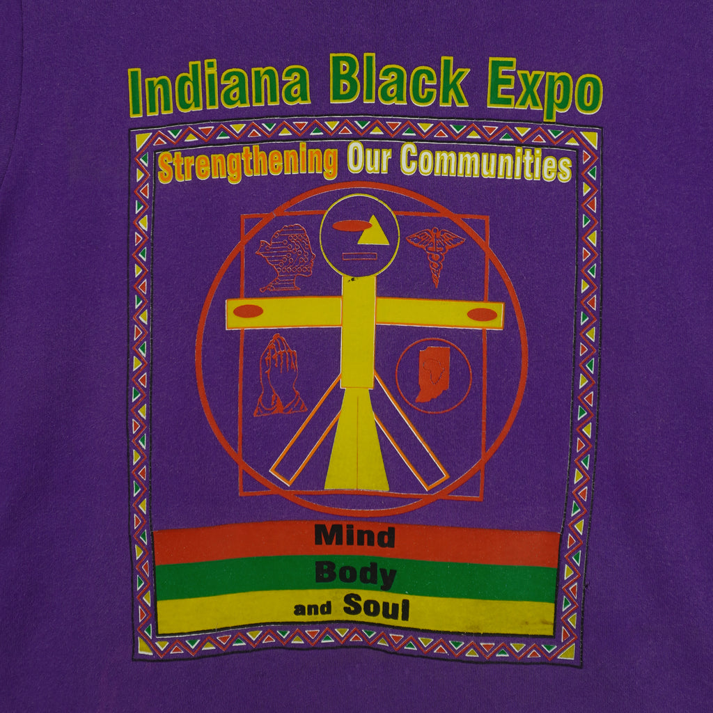 Vintage (Fruit of the loom) - Indiana Black Expo T-Shirt 1990s Small Vintage Retro