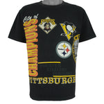 MLB (Salem) - Pittsburgh Teams, City of Champions T-Shirt 1990s Large Vintage Retro Baseball