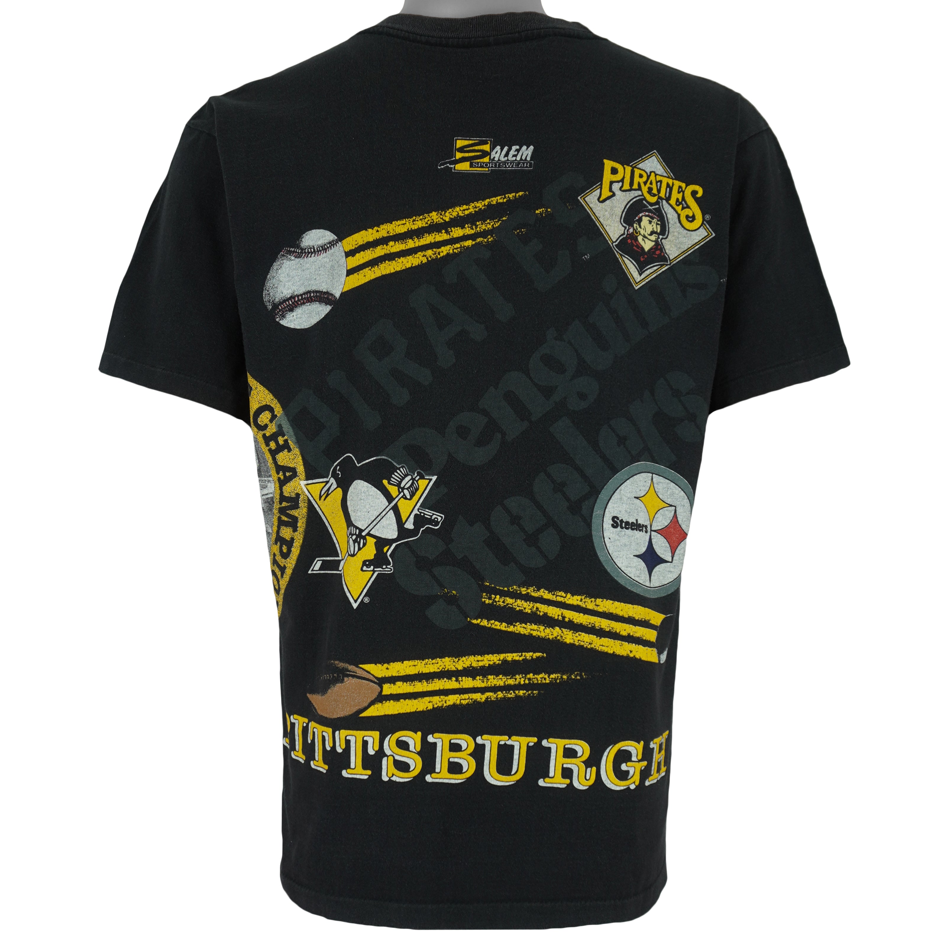 MLB (Salem) - Pittsburgh Teams, City of Champions T-Shirt 1990s Large Vintage Retro Baseball