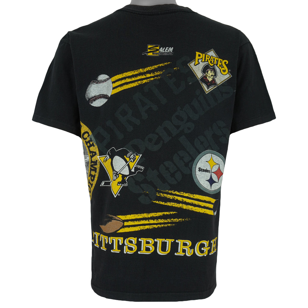 MLB (Salem) - Pittsburgh Teams, City of Champions T-Shirt 1990s Large Vintage Retro Baseball